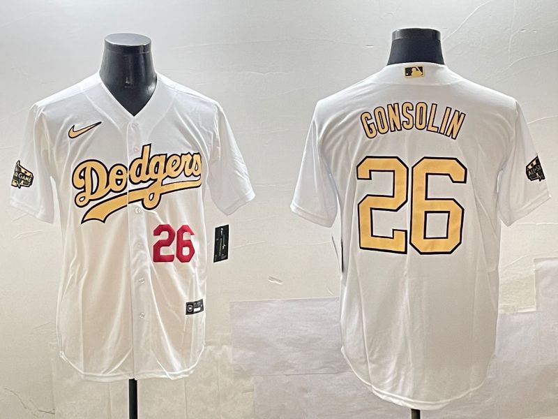 Men Los Angeles Dodgers #26 Gonsolin White All star Game 2025 Nike MLB Jersey style 6